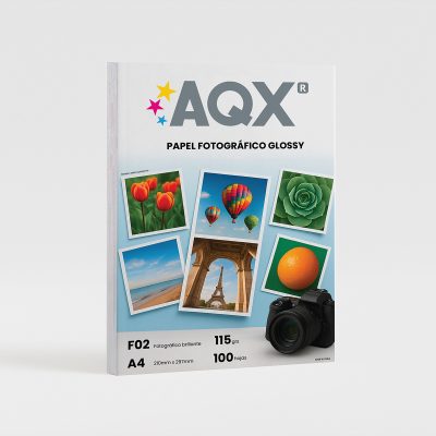 Papel Fotografico Glossy Brillante A4 115grs por 100 Hojas AQX F02