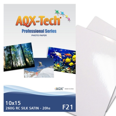 Papel Foto Pro Satinado RC 10x15 260grs por 20 Hojas AQX F21