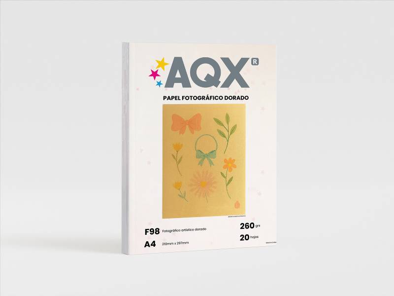 Resma Papel Dorado A4 260gr por 20 Hojas AQX F98