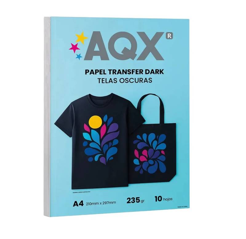 Papel Transfer Oscuro A4 235grs por 10 Hojas AQX T05