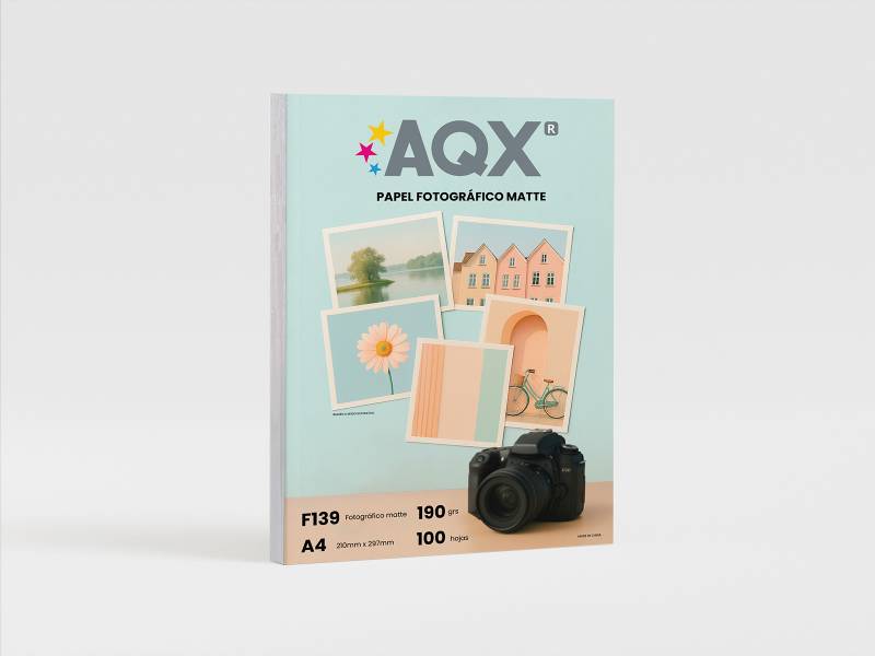 Papel Fotografico Matte A4 190grs por 100 Hojas AQX F139