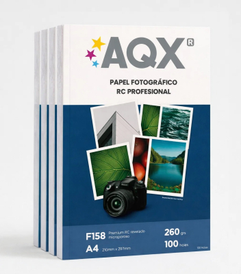 Papel Foto Pro RC Glossy Brillante Premium A4 260grs por 500 Hojas AQX F158x5