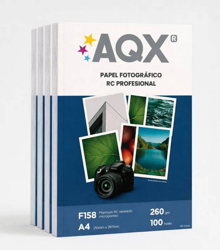 Papel Foto Pro RC Glossy Brillante Premium A4 260grs por 500 Hojas AQX F158x5
