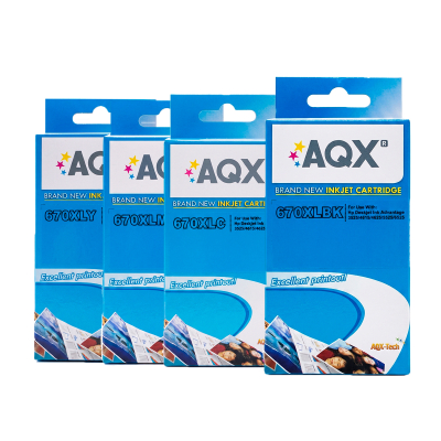 KIT Cartucho AQX P/ HP 670 (1 DE CADA COLOR)