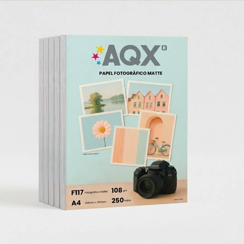 Combo Papel Fotografico Matte A4 108grs por 1000 Hojas AQX F117x4