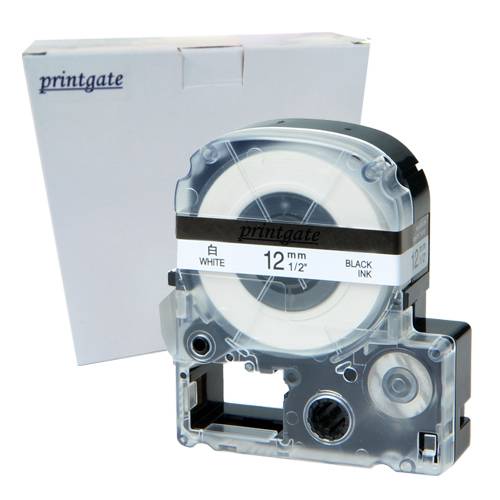 Cinta Rotuladora Printgate LC4WBN9 Negro s/ Blanco 12mm x 8m P/ Epson